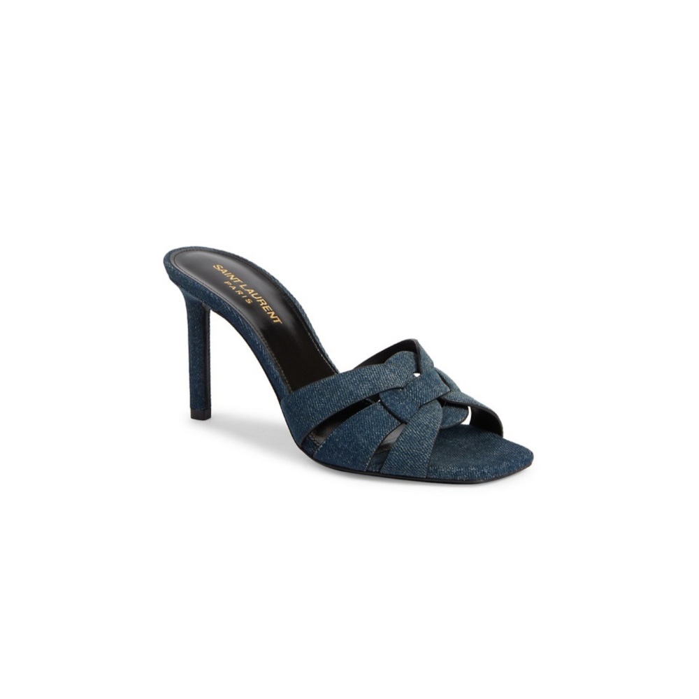 YSL Tribute heels in denim